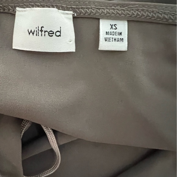 WILFRED / ARITIZIA TAUPE‎ HALTER NECKLINE FITTED “REMEDY” MIDI DRESS WITH SLIT - Picture 11 of 13